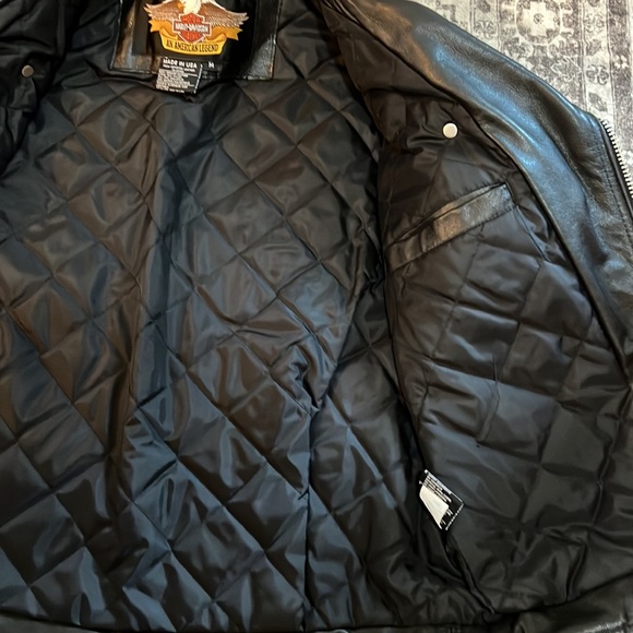 Men’s Harley-Davidson Leather Jacket with Quilted Lining - size Medium - Picture 4 of 5